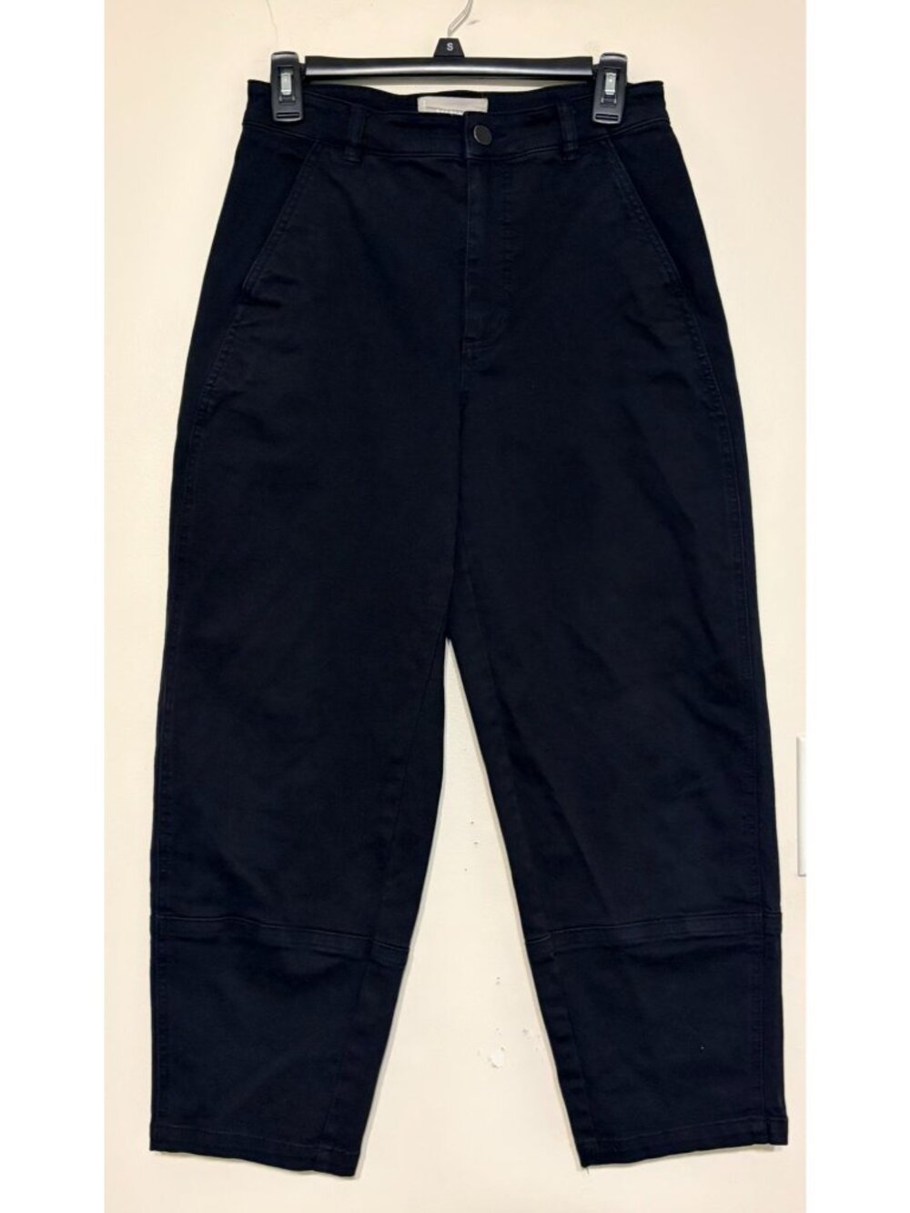 Women's Everlane Black Wash Utility Barrel Leg Ankle Jeans Size 4 26" Inseam